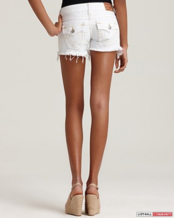true religion shorts white
