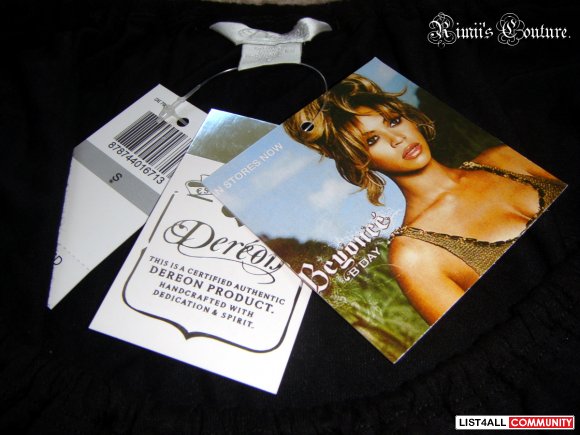 Dereon by BEYONCE Short Sleeve Long Black Tunic Top Tee Women's M