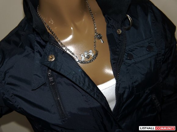 TERRANOVA Italian Navy Blue Guibbotto Cropped Jacket Women's S