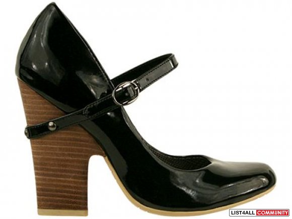 NINA DOLLS Black Patent Mary Jane 4" Heels Shoes Women's 8.5