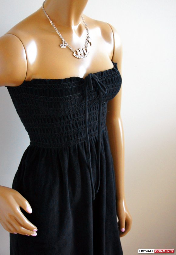 JUICY COUTURE Smocked Tube Swimsuit Cover Up Dress/Tunic