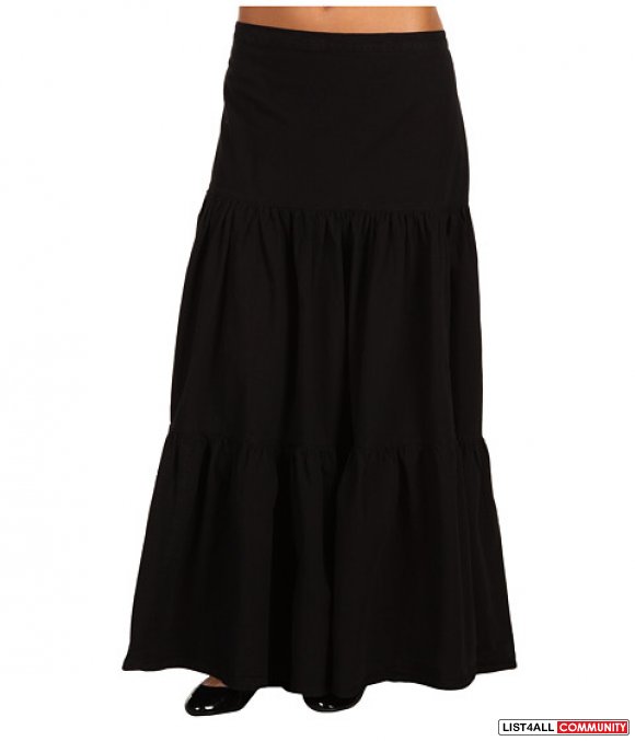 TAYLOR MARCS Long Black Tiered Cotton Boho Skirt S/M NEW!