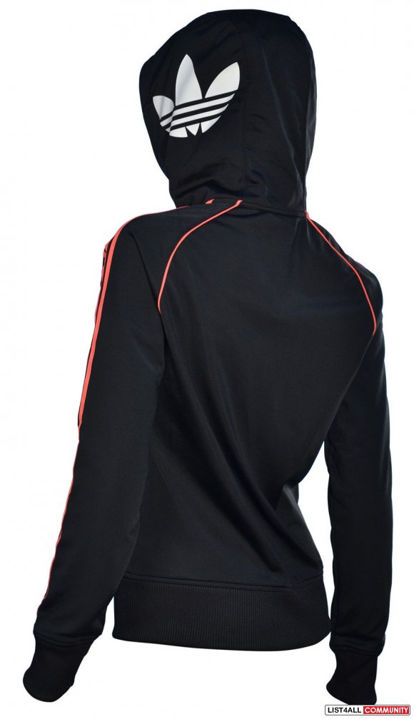 ADIDAS Black+Neon Full Zip-up Hoodie/Hoody Jacket Womens M