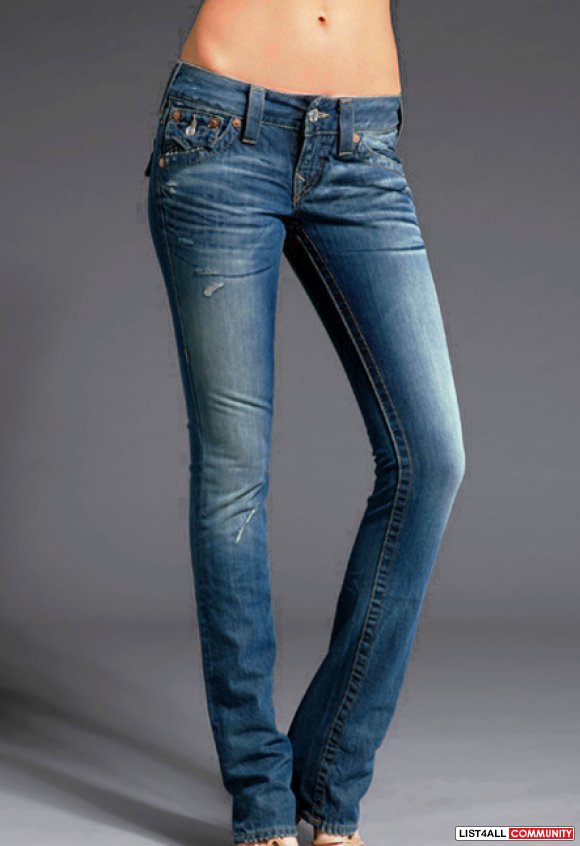 TRUE RELIGION Rip & Repair BILLY Straight Leg BRAVO Jeans Womens 26/27