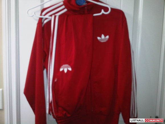 adidas firebird red tracksuit