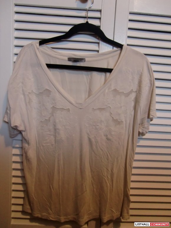 Forever 21 T-Shirt with Lace Flower Design
