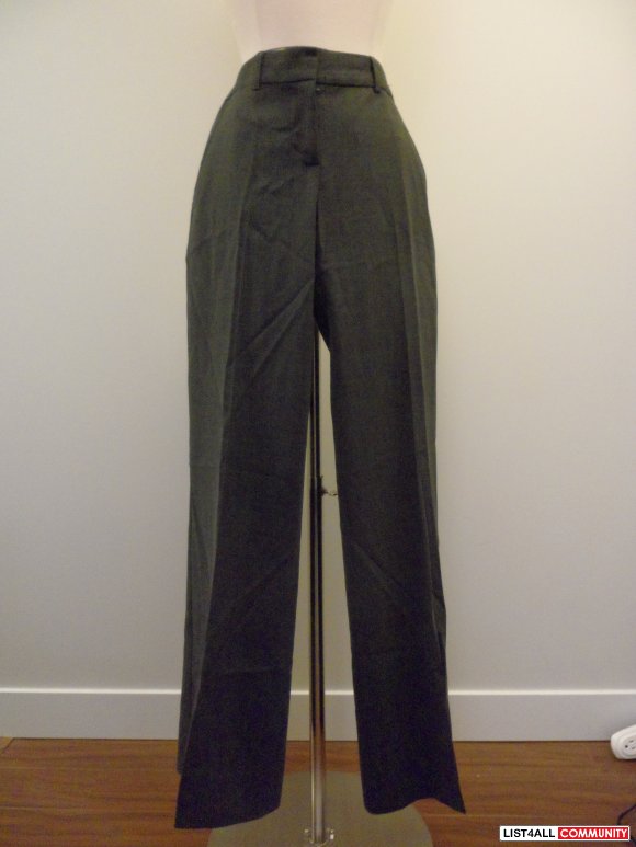 aritzia - wilfred grey stretch wool dress pants w/ back and side pocke