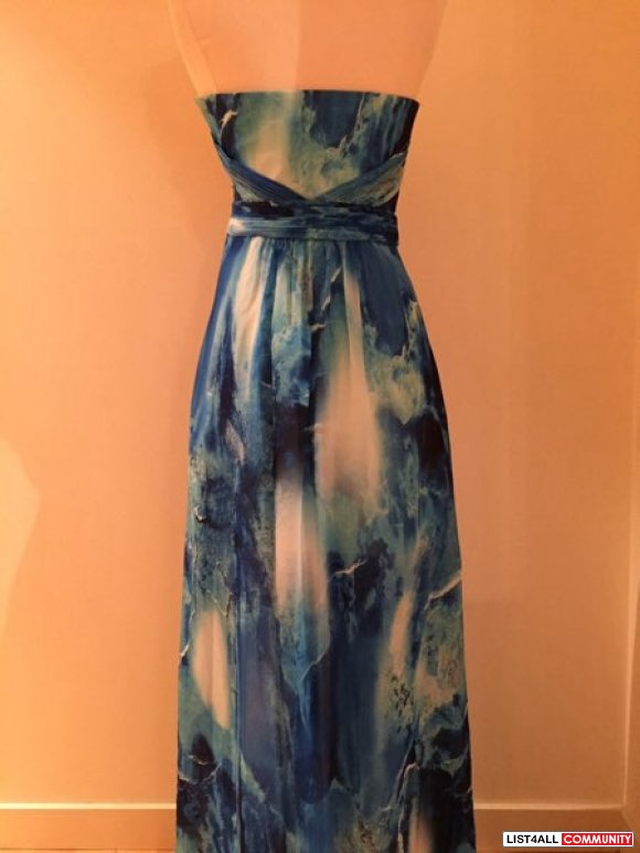 ever new blue/white maxi dress