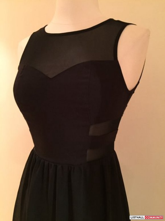 H&M black/mesh maxi dress