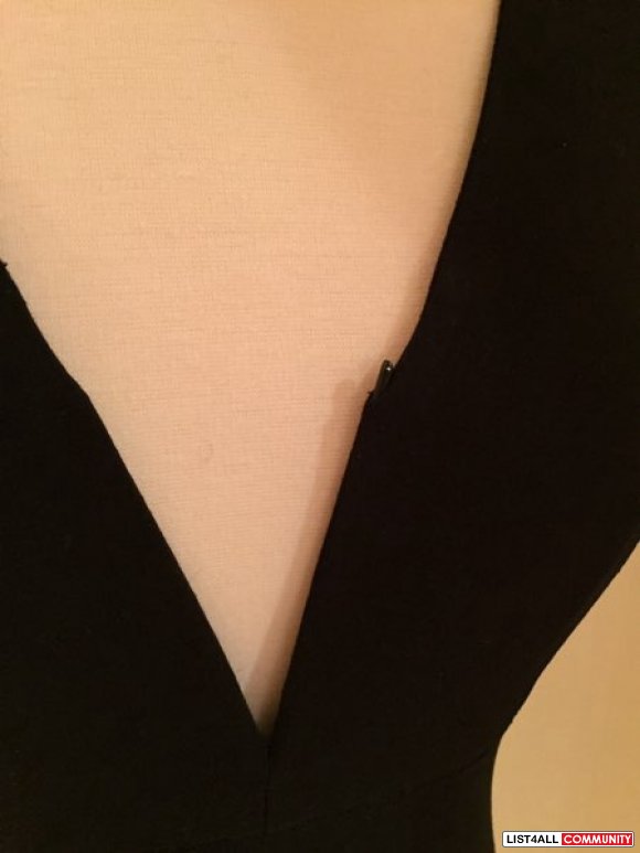 lulu's black fitted backless dress