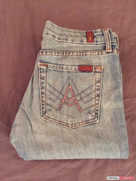 7 for all mankind pink stitch A pocket jeans