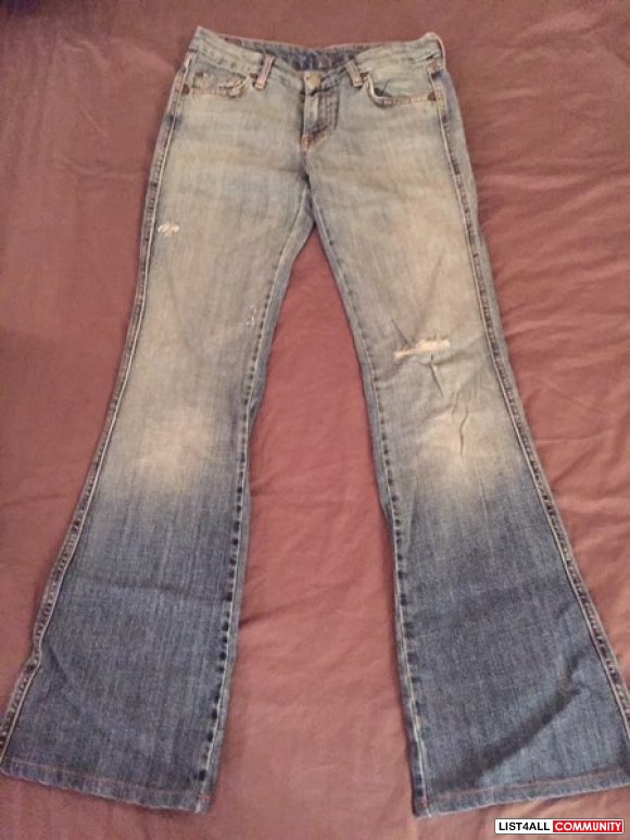 7 for all mankind pink stitch A pocket jeans