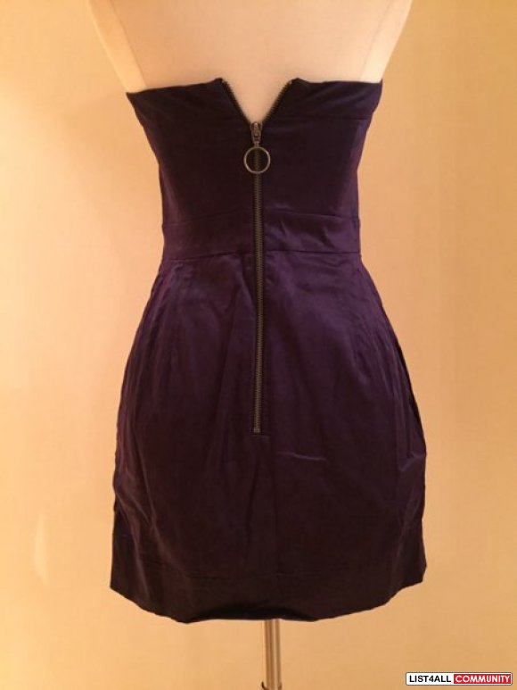 french connection purple satin dress