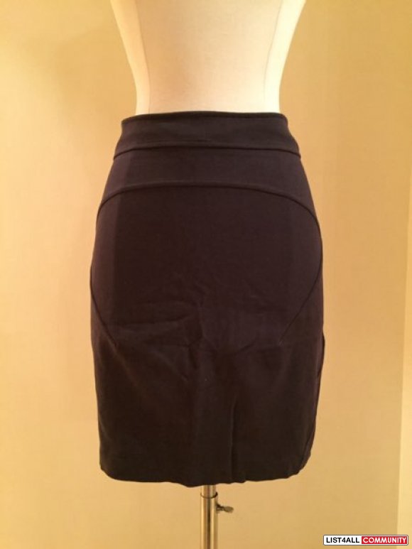 aritzia - talula dark grey/navy skirt with front zip