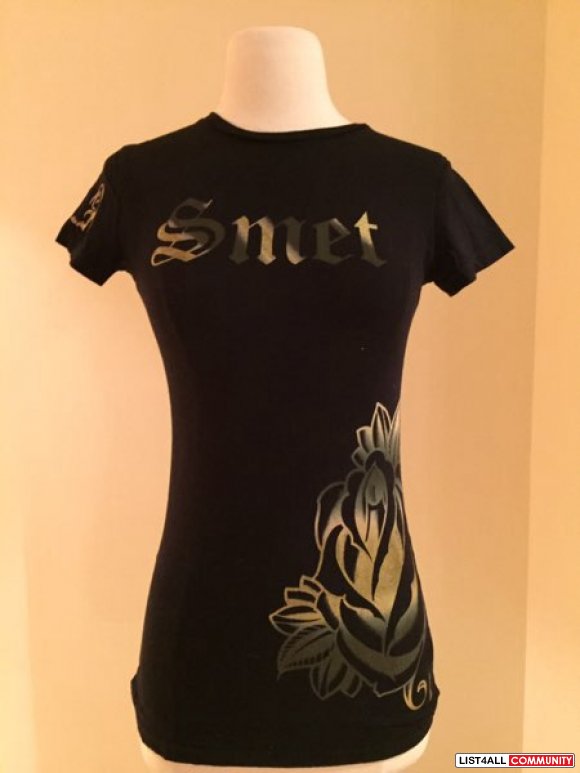 smet black printed t-shirt
