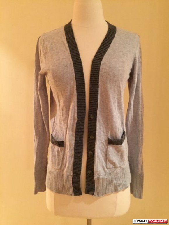 old navy grey button up sweater