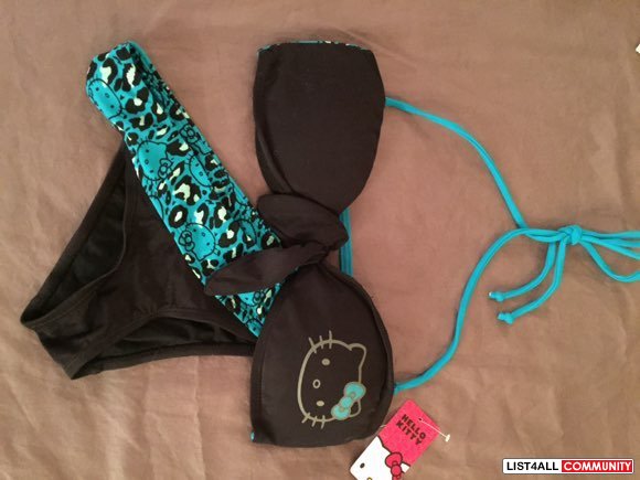 Hello Kitty black/teal bandeau bikini set