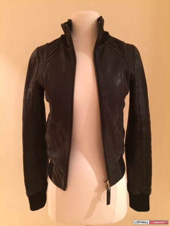 Aritzia - mackage jerry black leather jacket xxs