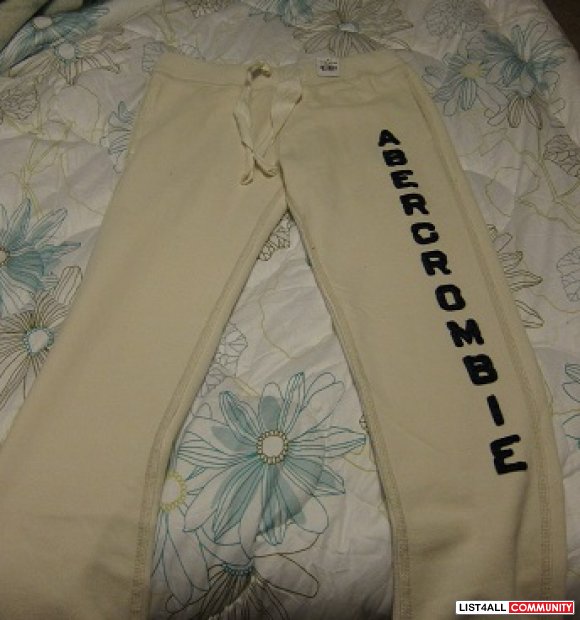 abercrombie cream sweatpants