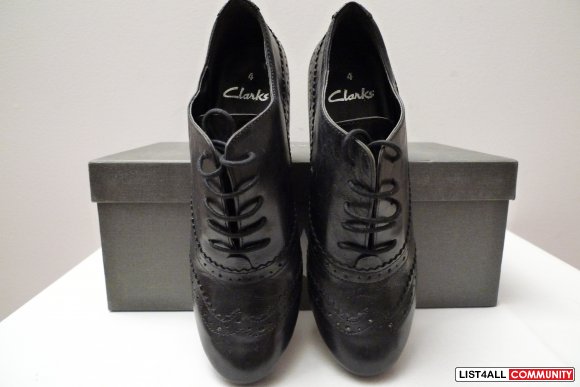 clarks black brogue shoes
