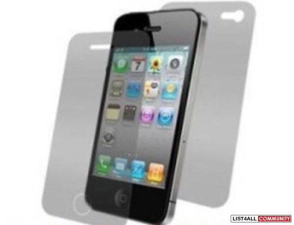 iphone 4 4s Screen Protector Front & Back Transparent Case