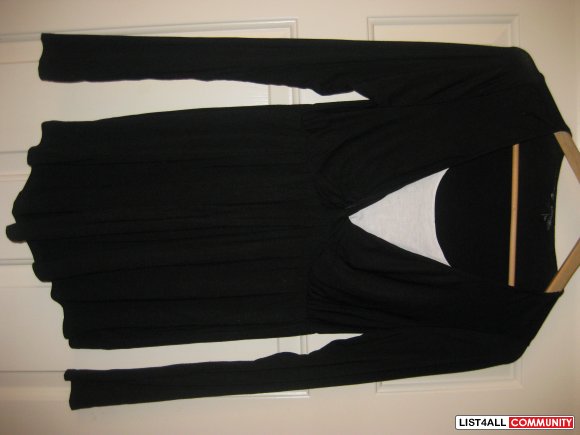 Black Long Sleeve T-Shirt with White under T