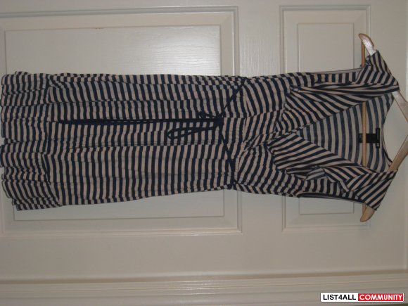 H&M MOMMA - Candy Striped blue and beige dress