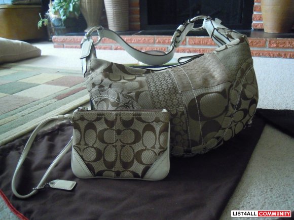 SOLD Classic C's Coach Hobo Purse WITH wristlet (set)