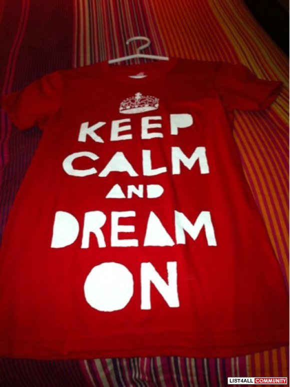 Keep calm and dream on girls top SMALL