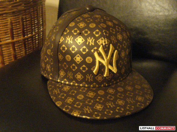 NEW YORK NEW ERA LEATHER FITTED CAP - $35 FOR BROWN // $25 FOR WHITE