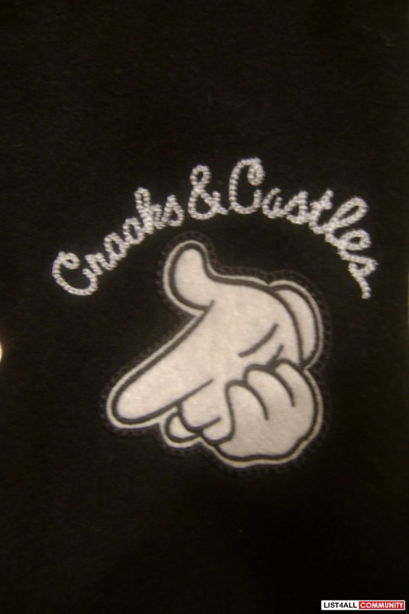 CROOKS AND CASTLES LETTERMAN SIZE SMALL FOR CHEAP