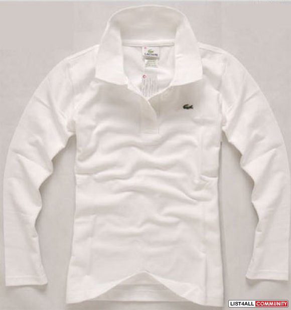 Women Long Sleeve Polo Shirt White :: vtoop :: List4All