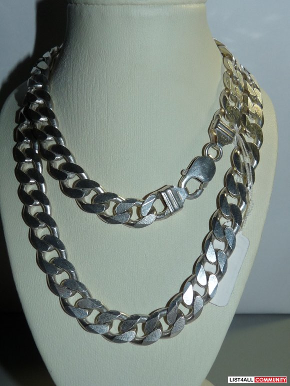cuban link chain womens silver
