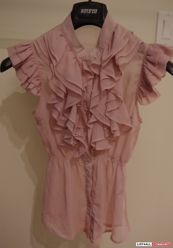 Urban Behaviour Pink Frilly Top - Size Small S