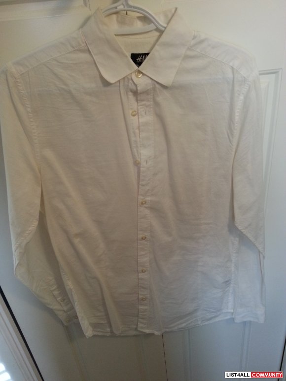 h&m white dress shirt
