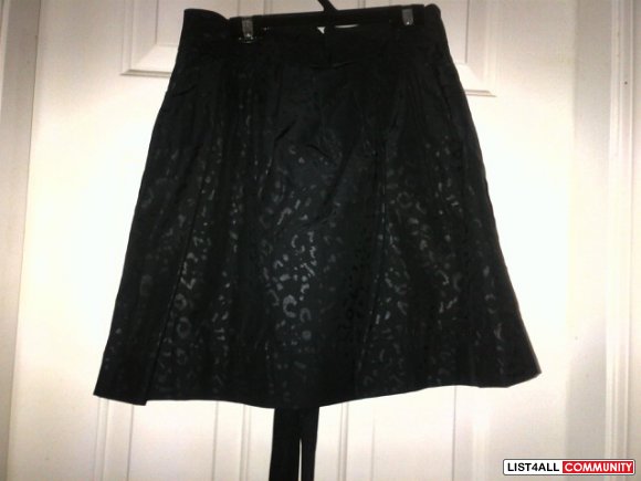 Black Leopard Print Skirt