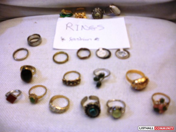 Costume Jewellery  various rings