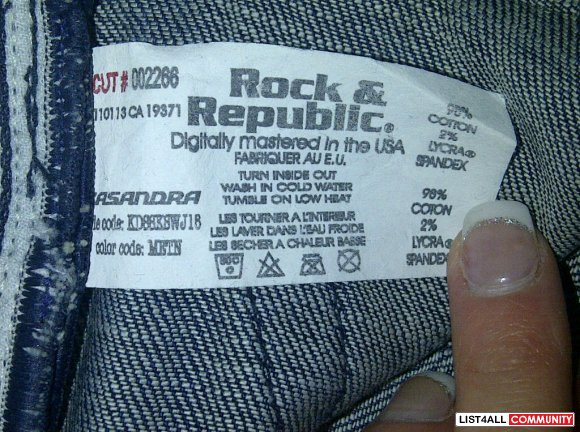 ROCK & REPUBLIC Skull Jeans - Size 25