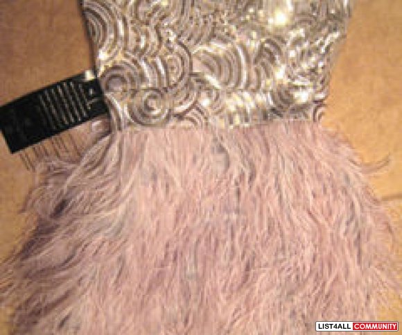 BEBE dress - isis sequin feather - xxs 2