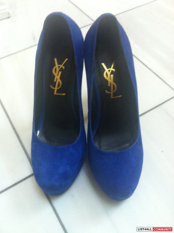 QUICKASALE $65:BRAND NEW YVES SAINT LAURENT TRIBTOO ELECTRIC BLUE PUMP