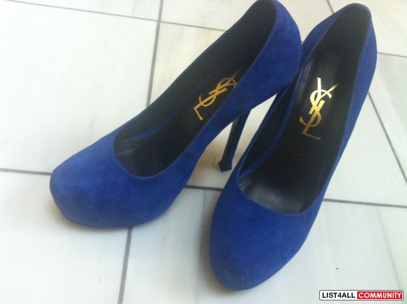 QUICKASALE $65:BRAND NEW YVES SAINT LAURENT TRIBTOO ELECTRIC BLUE PUMP