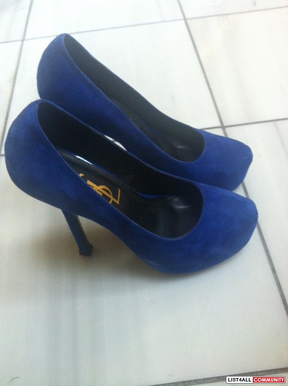 QUICKASALE $65:BRAND NEW YVES SAINT LAURENT TRIBTOO ELECTRIC BLUE PUMP