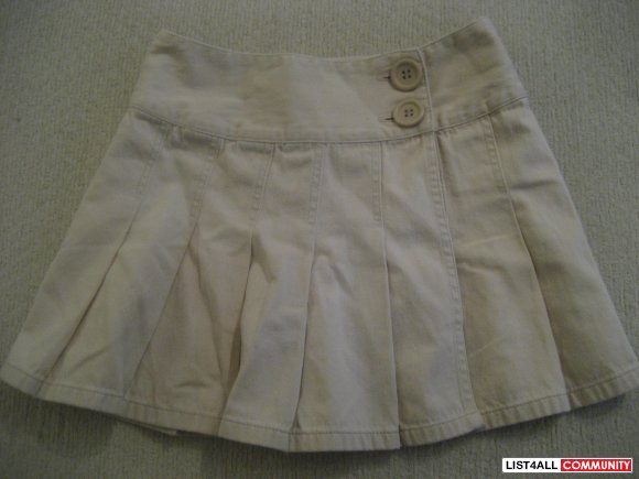 Khaki Pleated Skirt