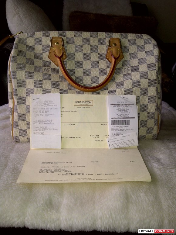 AUTHENTIC Louis Vuitton Damier Azur Speedy 30 with reciept for proof :: jaycee :: List4All