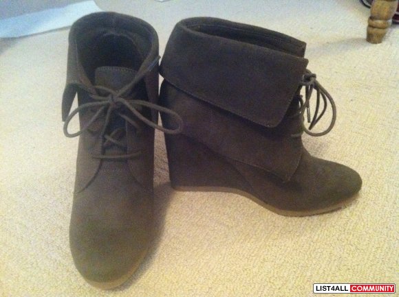 Wedge Lace-up Booties