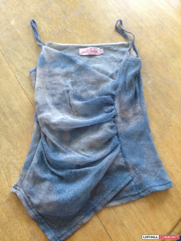 Cute Shimmery Blue Tank top Size S