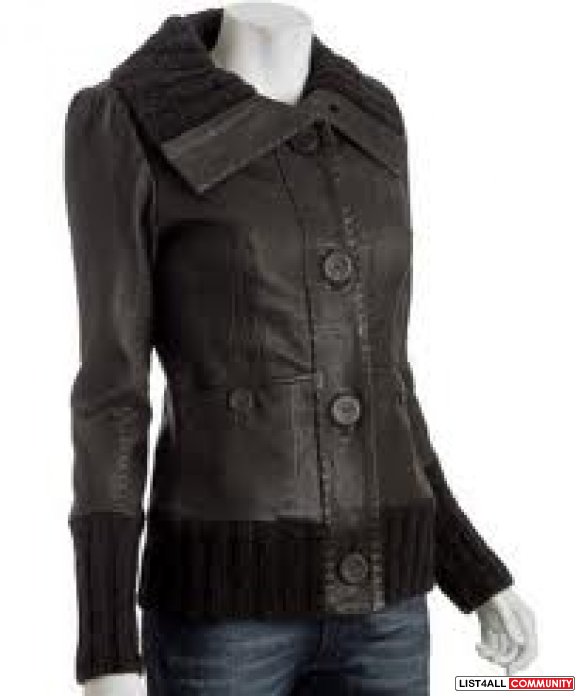 XS Grey leather Mackage jacket