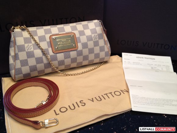 FS: Authentic Pre-owned Louis Vuitton Damier Azur Eva Clutch - $500 :: xbilberryx :: List4All