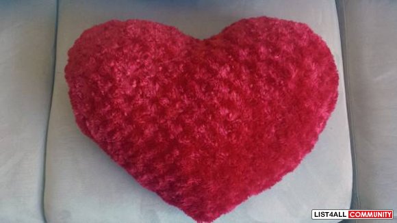 Fluffy Heart Cushion - $10