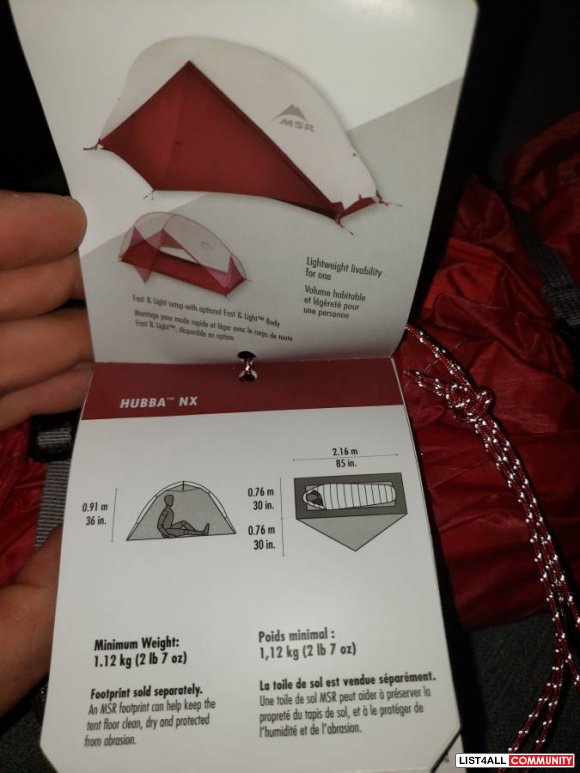 Hubba hubba 1 person tent brand new - $280